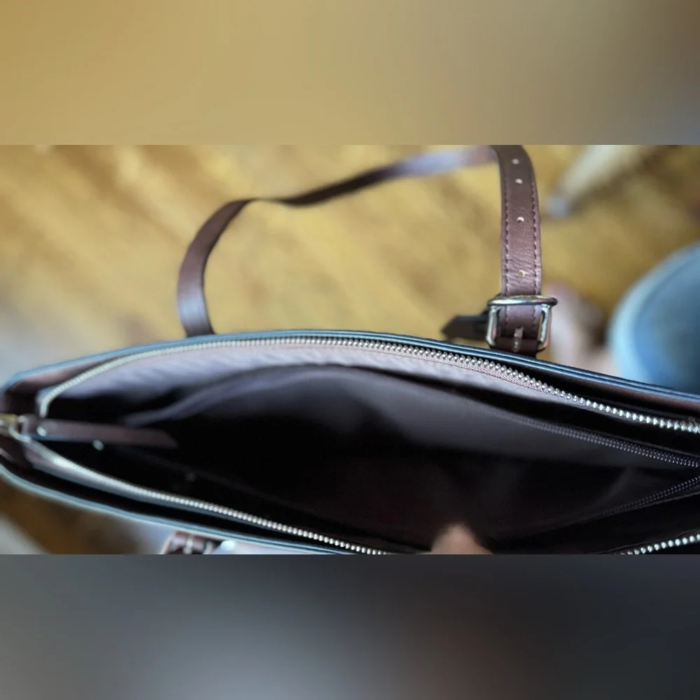 Westbronco Vegan Leather Tote Bag in Coffee Color - Picture 11 of 14